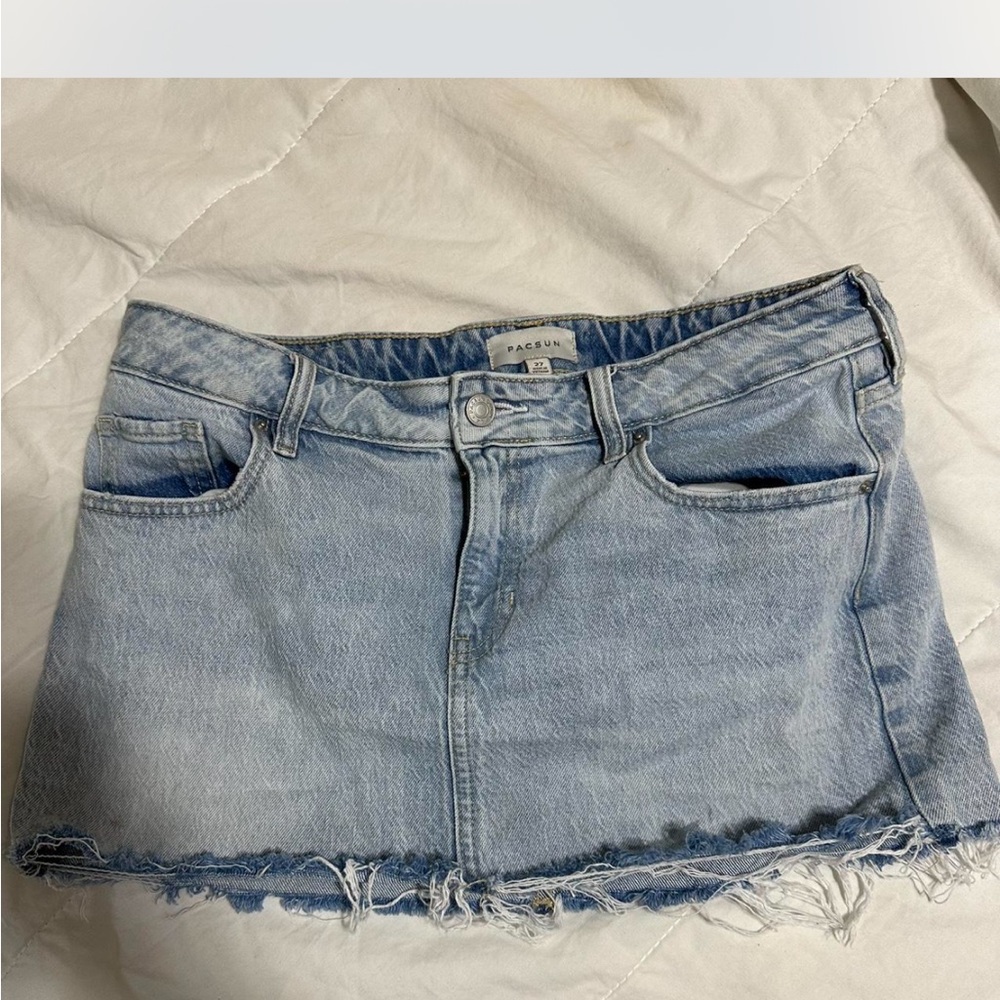 PacSun Light Blue Denim Mini Skirt Size 27
